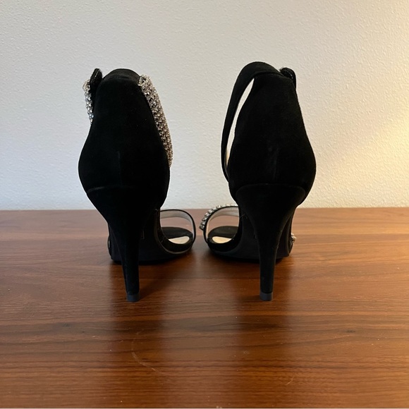 Jeffrey Campbell Black Crystal Embellished Heels Size 8 Lindsay - Picture 3 of 4